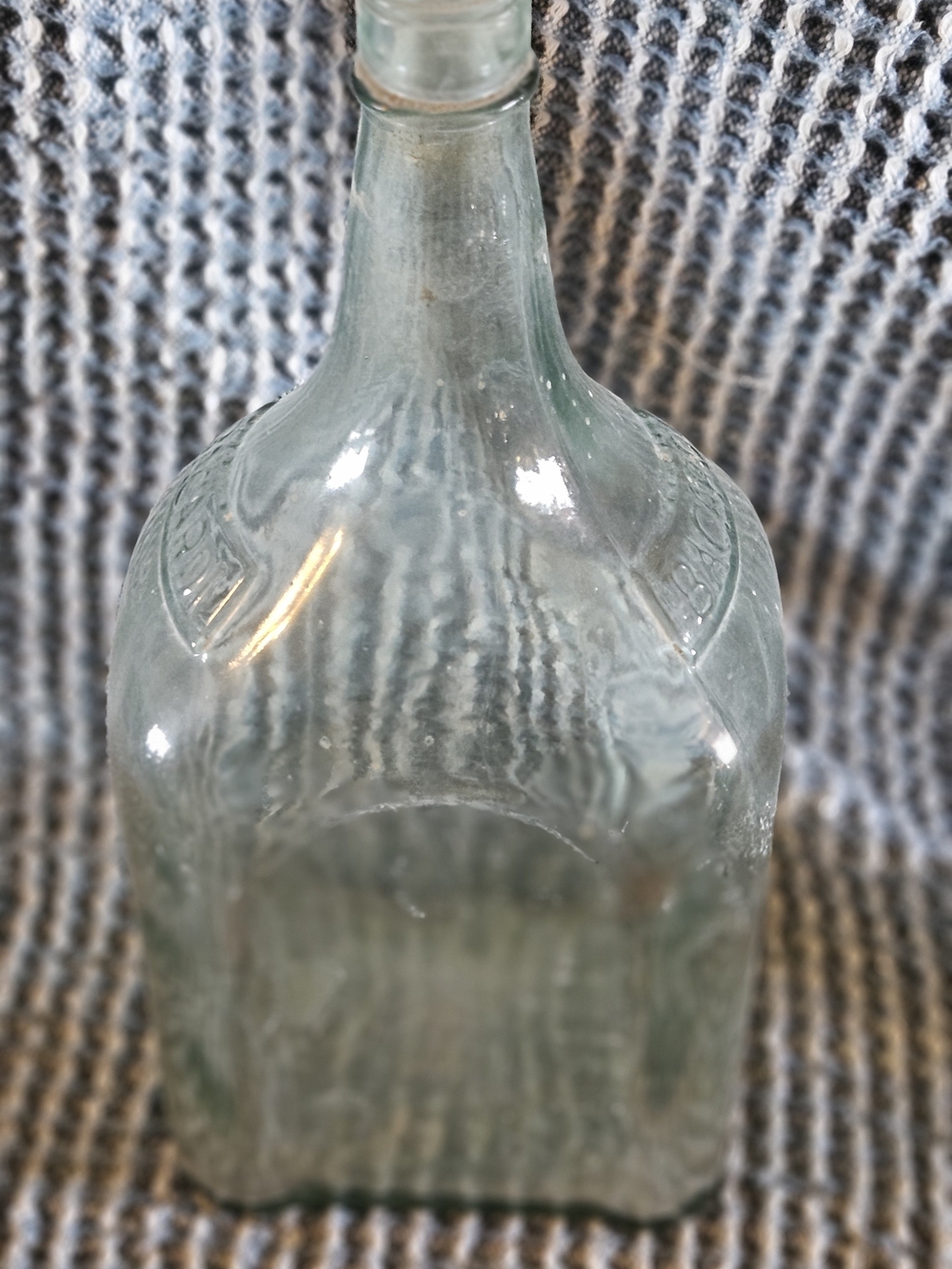 Antique-Style Aqua Glass Display Bottle